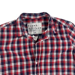 Frank & Eileen Barry Shirt Womens Medium Plaid Button Down Red  USA
